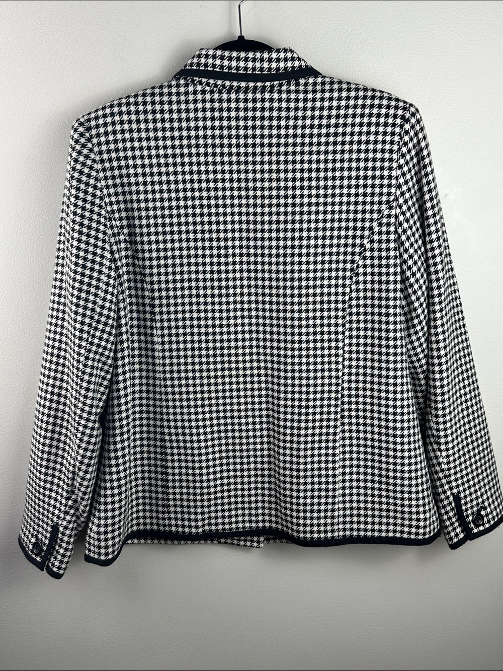 90s Vintage Appleseed's Black & White Houndstooth Button-Up Jacket NEW! - Picture 3 of 9